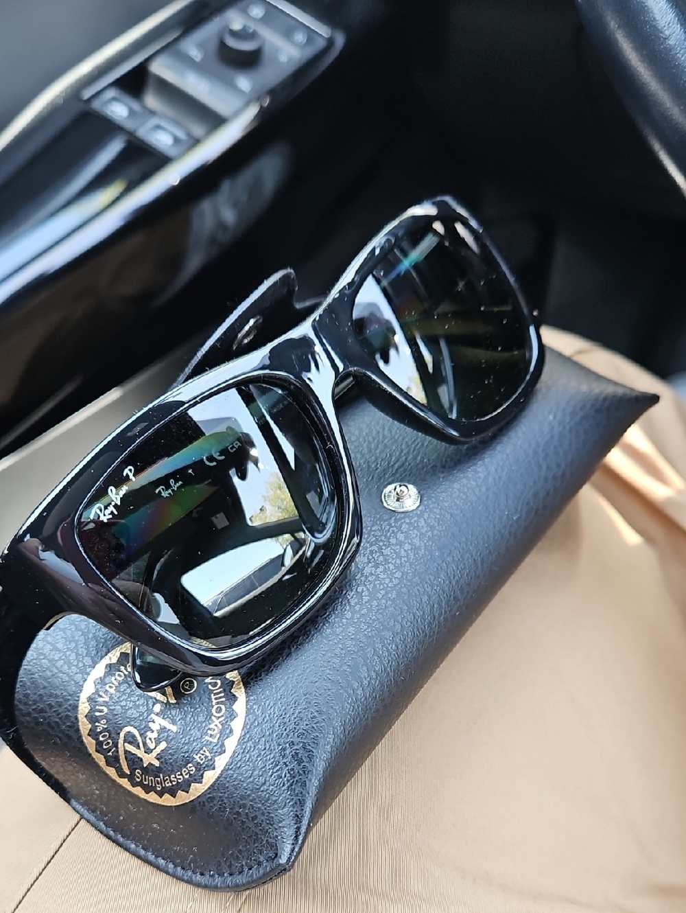 Ray-Ban Men’s Black Glossy Square Sunglasses